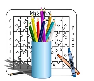 56-Pcs. Set Blank Wooden Puzzles and Personalized Engraved Tray For 12 - Adults - Picture 1 of 3