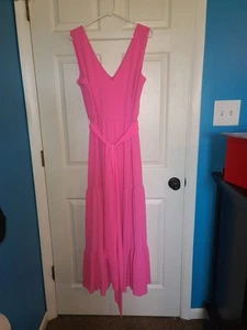 Nuevo con etiquetas Maxi Vestido Lilly Pulitzer Maureen Talla 16 Rosa Proseco #006599 Dobladillo - Imagen 1 de 12