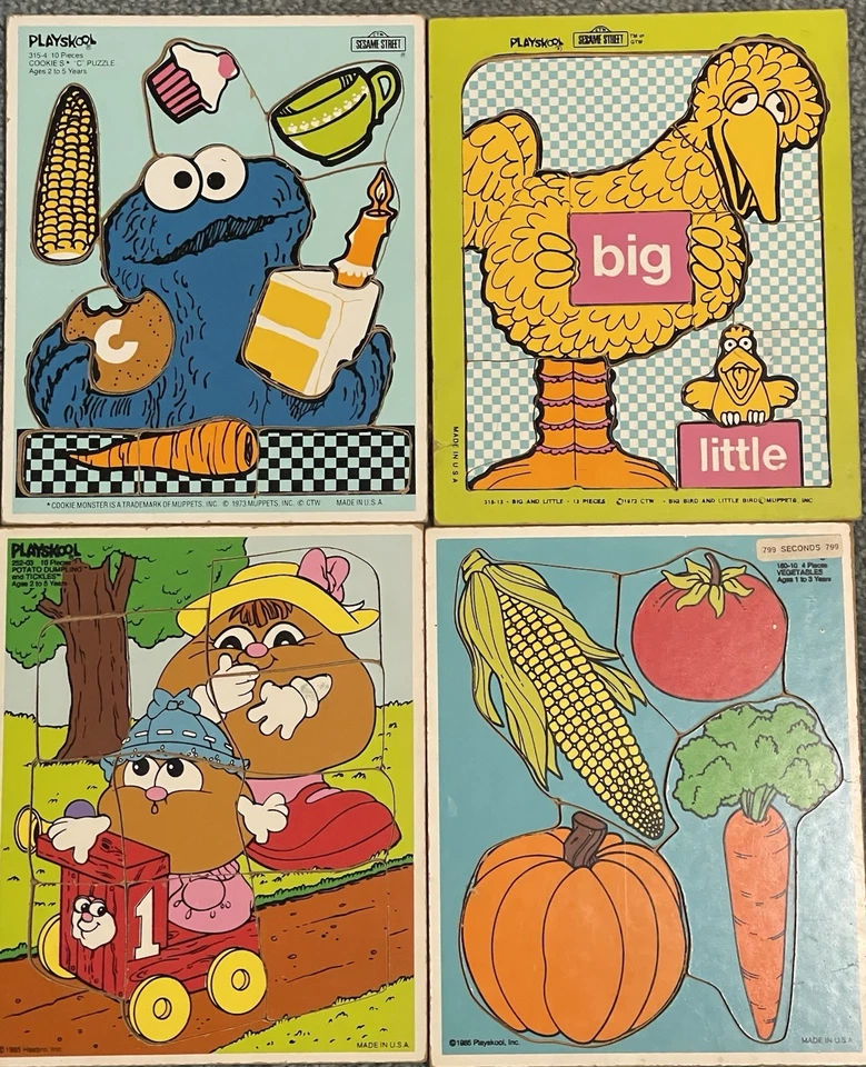 Lote de rompecabezas vintage Playskool cabeza de patata calle sésamo Foto 1 de 4