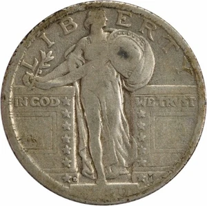 1920-D Stehende Freiheit Silber Viertel F ungeprüft #805 - Bild 1 von 2