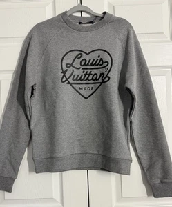 Louis Vuitton x Nigo Printed Heart Sweatshirt Light Grey Size S NEW with tags - Picture 1 of 6