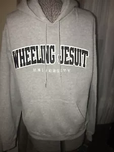 WHEELING JESUIT CARDINALS Hoodie Sweatshirt JANSPORT Men’s MEDIUM Grey W/Sewn - Picture 1 of 5