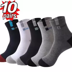 10 Pairs Men's Bamboo Socks Breathable Cotton Winter Business - Picture 1 of 43