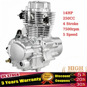 For Dirt Bike ATV 250CC 4 Stroke Vertical Engine 5 Speeds Transmission Motor Kit - Foto 1 di 11