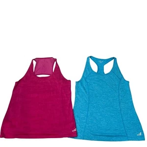 BCG Womens Racerback Athletic Tank Tops M Polyester Blend Pink & Blue - Picture 1 of 5