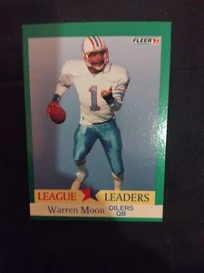 1991 Fleer League Leaders Warren Moon #410 Houston Oilers - Picture 1 of 4