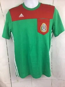 Adidas Men’s Mexico Green,Red & White Cotton S/S Jersey Tee Shirt Sz. M NWT - Picture 1 of 17