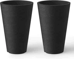 Tall round Planter Set of 2, 13 Inch Tall Decorative Planter Pots for Outdoor In - Picture 1 of 2