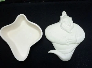 Caja de baratijas Genie de Aladdin bisque de cerámica lista para pintar - Imagen 1 de 1