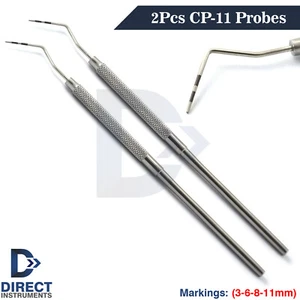 2pz Sonda Dentale CP11 Marcatura a Colori 3-6-8-11 Esame Diagnostico Parodontale - Foto 1 di 4