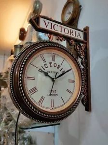 Victoria Station Clock 1747 London Double sided Face Wall Railway - Picture 1 of 4
