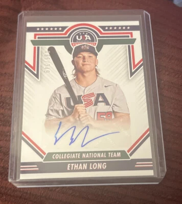 ETHAN LONG 2022 PANINI USA STARS AND STRIPES AUTO ROOKIE #66/349 - Image 1 of 2