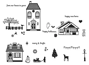 Sizzix Happy Home stamp set #660655 Retail $11.99 designer Rachael Bright - Picture 1 of 5