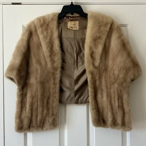 Macy’s Little Shop Vintage Mink Stole Overlay Cape Real Fur Wrap 1964 One Size - Picture 1 of 8