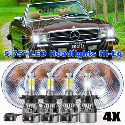 Fit Mercedes-Benz 380SL 450SL 560SL 4PCS 5.75" Round LED Headlights Hi/Lo Beam Foto 1 de 4