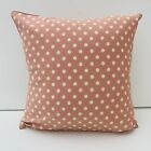 Dusky Vintage Rose Pink & Cream Polka Dot Cotton Cushion Cover 16” x 16”
