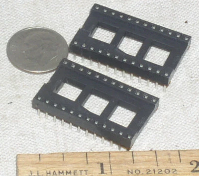 TWO (2) NEW NOS MIDLAND ROSS CAMBION 24-PIN DUAL WIPE LOW PROFILE IC SOCKET USA