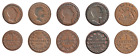 Germany - Baden. Lot of 5 copper coins 1/2 and 1 Kreuzer.