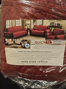 Duck River Textile microfiber chair cover reversible waterproof Red-beige - Picture 1 of 4