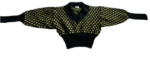 Vintage Rodier Paris Knit Cropped Sweater Geometric Print Made In France - Picture 1 of 12