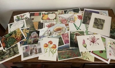 Смешанный лот из 49 карт цветочные фрукты овощи сад Пратт и Остин пустые заметки - Изображение 1 из 4