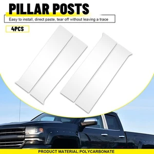 Borde de poste de pilar cromado 4 piezas para Chevry Silverado 1500/GMC Sierra 1500 2014-2018 - Imagen 1 de 11