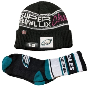 New Era Philadelphia Eagles Super Bowl LIX Champion Beanie Hat & Socks - Picture 1 of 7