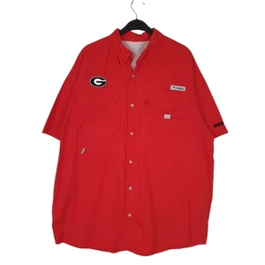 COLUMBIA SPORTSWEAR COMPANY Red Shirt Green Bay Packers NFL Short Sleeve Cotton - Picture 1 of 4