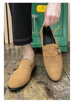 Moda Para hombres Imitación Gamuza Sin Cordones Mocasines Informales Hebilla Ropa de Trabajo Fiesta Club Zapatos Foto 1 de 4