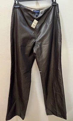 Pantalones de vestir Ann Taylor Shell 100 % seda hechos en Corea pierna recta marrón talla 2 Foto 1 de 4