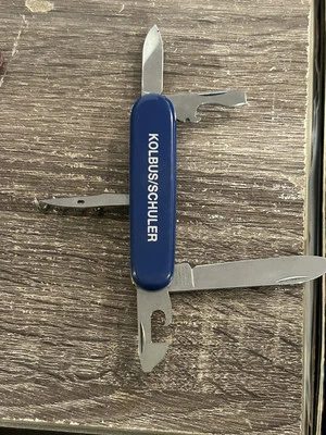 Victorinox Blue Swiss Army Pocket Knife Stainless Rostfrei Officer Suisse Vntg - Image 1 of 4