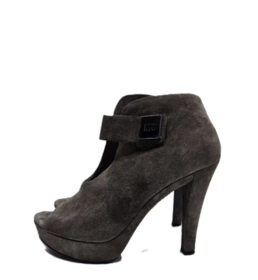 Michael Kors Gris Jaspeado Guiliana Gamuza Peep Toe Botas Gris Zapatos Para Mujer 8M Foto 1 de 4