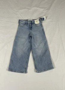 NWT Abercrombie Kids Girls Blue High Rise Wide Leg Jean Size 5/6 - Picture 1 of 9