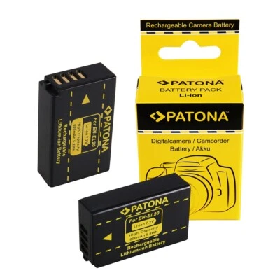 PATONA 2x Akku für Nikon EN-EL20 EN-EL20a 1 J-1 1J1 J1 1V3 1 V-3 V3 ENEL20 ENEL20a