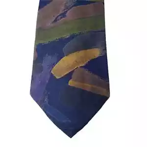 Mulberry Thai Silks Geometric Abstract Pattern Hand Sewn Tie Made in USA - Picture 1 of 7