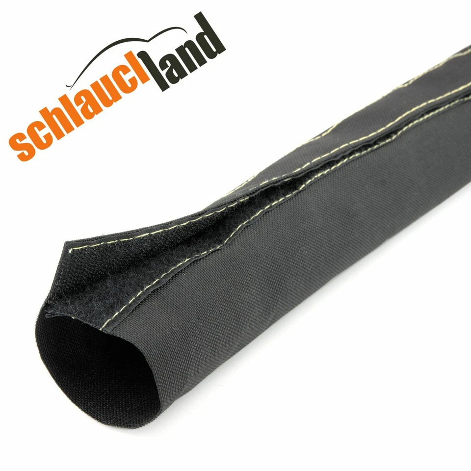 SCHLAUCHLAND 1m Gewebeschlauch Nylon Klettverschluss schwarz/versch. Größen ***Kabel Schlauch