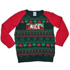 Well Worn Holiday Sweater Naughty Nice Christmas Flip Sequin Big Kids XL 14-16