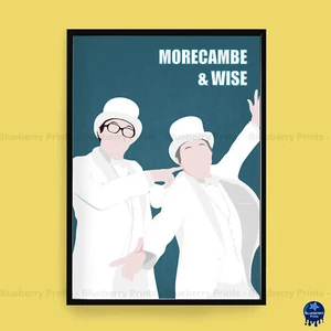MORECAMBE AND WISE Comedy Characters Minimalist Art Poster Print (3 Sizes) - Picture 1 of 6