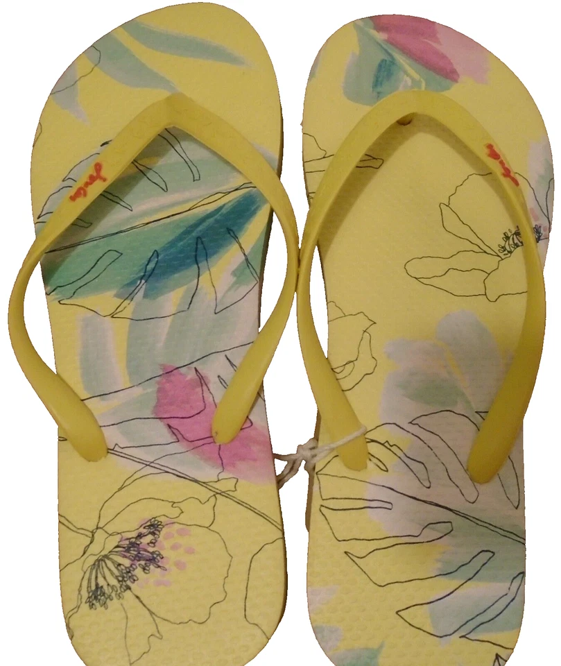 Chanclas Joules Estampado Hojas Sandalia Floral Amarilla Talla 5/38 Etiquetas Nuevas Nuevas con Etiquetas - Imagen 1 de 2