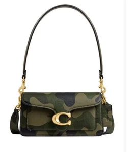 ❤️ Coach Tabby 20 Brass/Green Multi Shoulder Bag With Camo Print - Picture 1 of 6