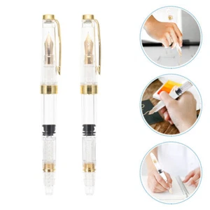 4pcs Clear Fountain Pens Portable Fountain Pens Piston Fountain Pens - Picture 1 of 12