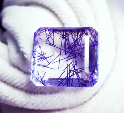 55.80 Ct Loose Gemstone Rutilated Quartz Square shape Transparent AAA+ Quality - Image 1 of 4