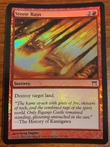 2004 Magic The Gathering Champions of Kamigawa Foil #191/306 Stone Rain Used - Picture 1 of 2