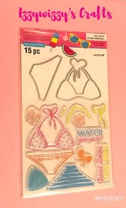 Recuerdos Nuevo Conjunto de Estampillas Transparentes POOL-riffic Troqueado Traje de Baño Diversión para el Sol - Imagen 1 de 1
