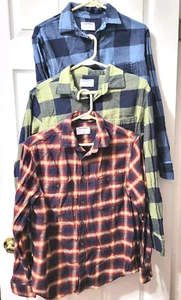 3 Stück Old Navy Herren Hemd blau grün rot kariert Western Langarm Gr. M - Bild 1 von 15