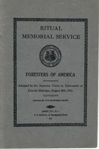 1911 FORESTERS OF AMERICA RITUALE SERVIZIO COMMEMORATIVO LIBRETTO - Foto 1 di 1