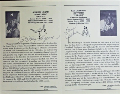 Sam Jethroe (d.2001) Johnny Logan (d.2013) Autógrafo Firmado 1995 Programa Boston Foto 1 de 4