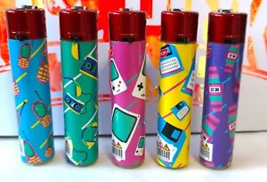 5 x PROF RED FLINT Lighters 90s pattern Gas Lighter Refillable You get all 5