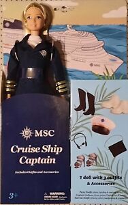 Seltene MSC Cruise Captain Sammelpuppe von Daron mit 3 Outfits Neu, OVP