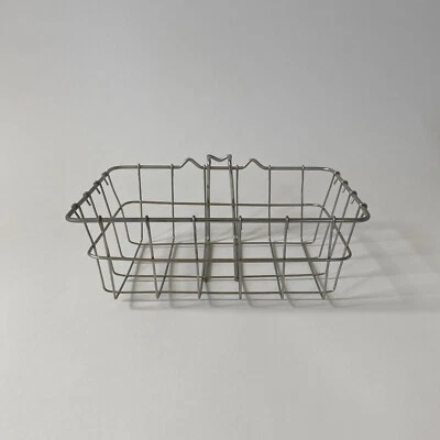 Cesta bicicleta metal vintage - nuevo stock antiguo (NOS) acero galvanizado con herrajes Foto 1 de 4